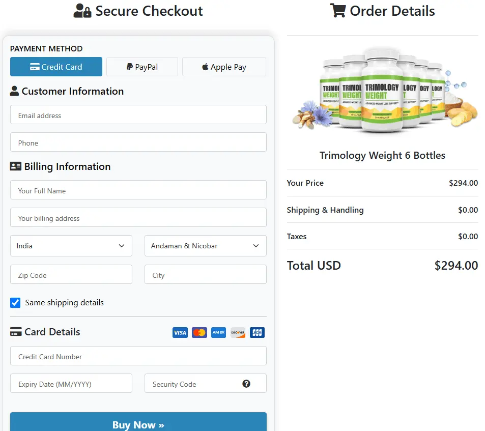 trimology checkout